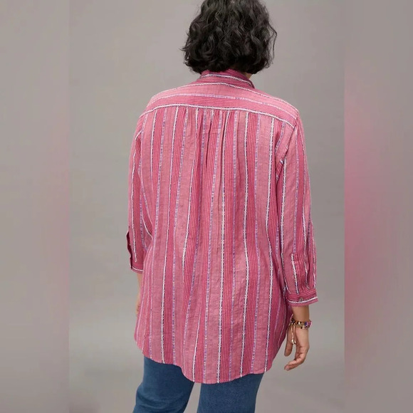 PILCRO by ANTHROPOLOGIE The Bo Boyfriend Embroidered Buttondown Shirt - Picture 3 of 13